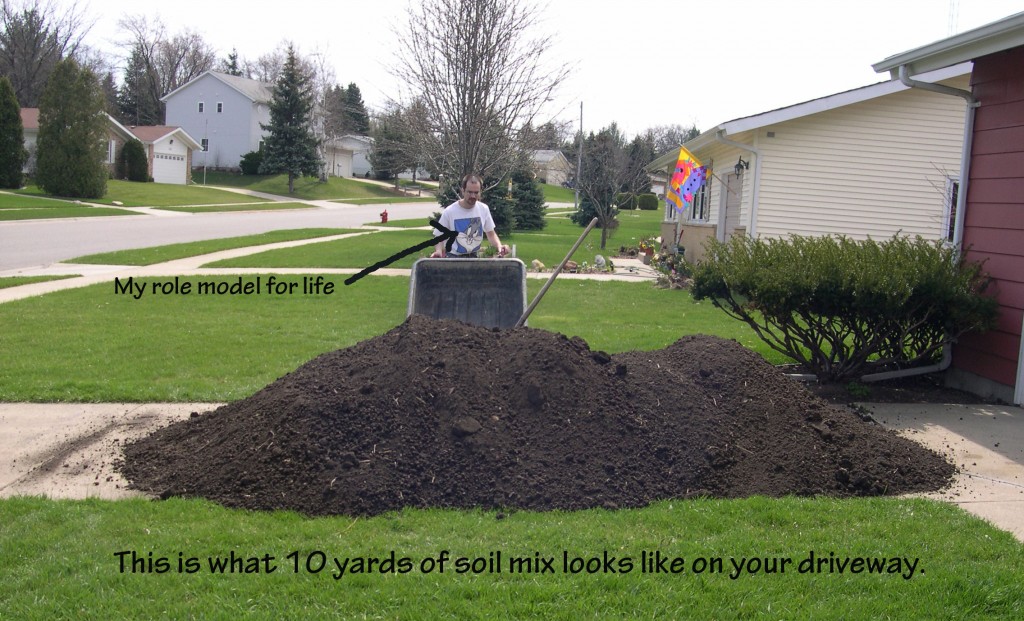 add interest with berms - pile of dirt