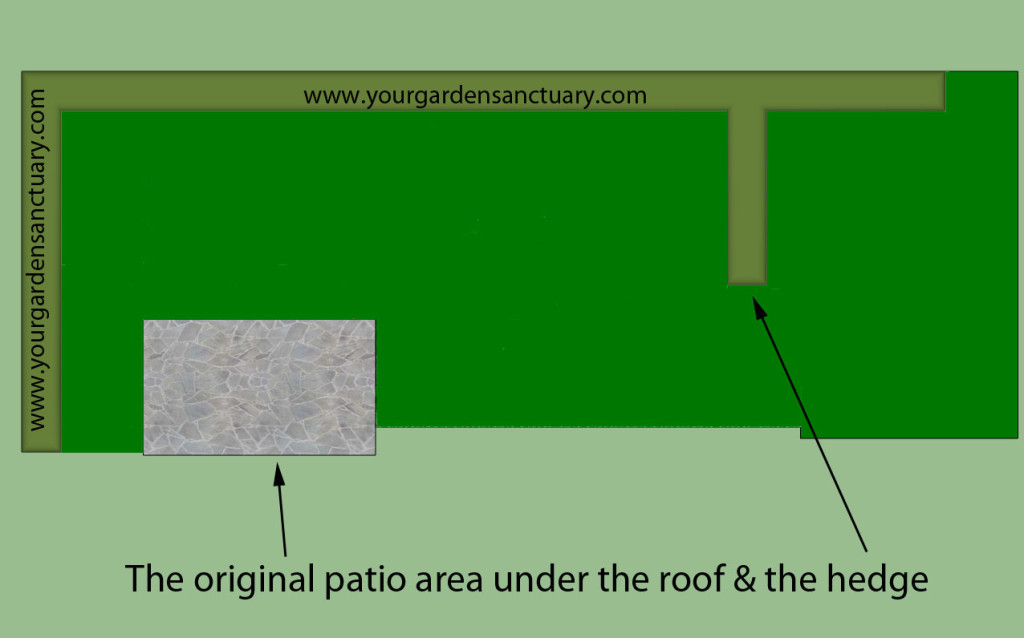 Japanese garden for small backyard with original patio and hedge