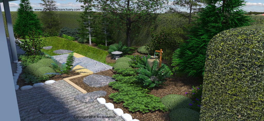 Japanese garden view from entrance