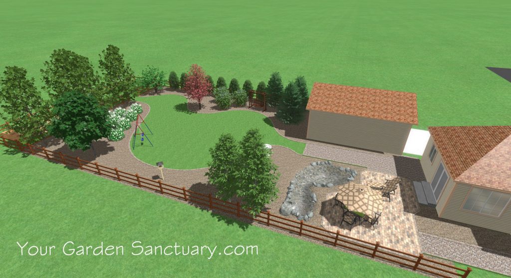 View of Accessories added to Backyard Ecological Landscape Design